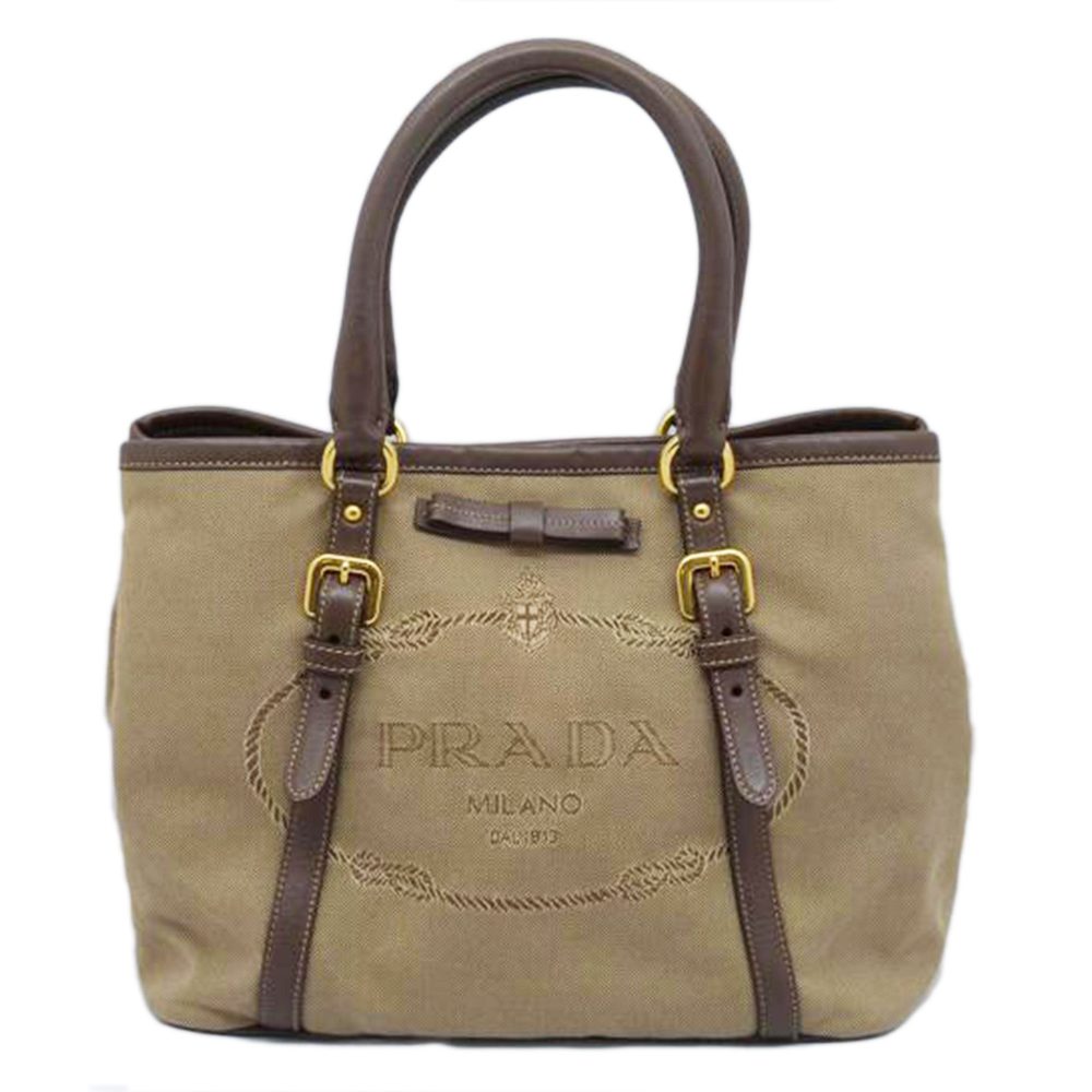 PRADA Jacquard Handbag Black